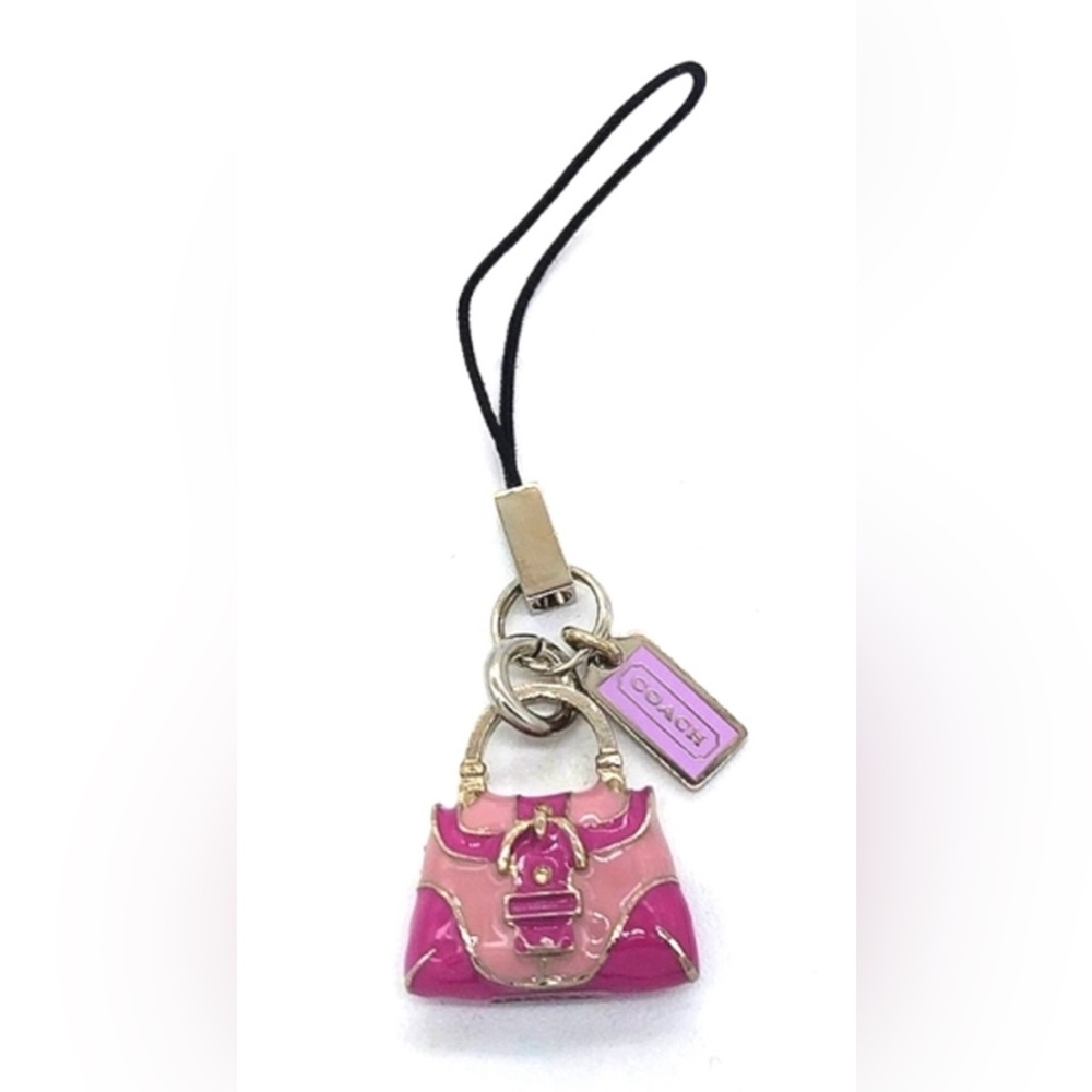 Vintage COACH Pink Mini Purse Keychain Lanyard, Y2K Purse Charm - Picture 2 of 10